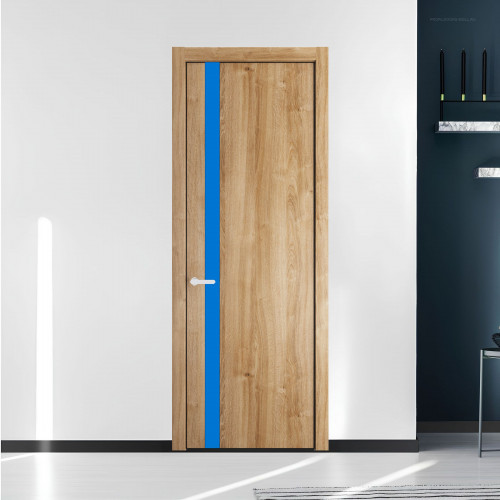 18 NE.O Дуб Карамель вставка Монохром голубой кромка Черный муар ProfilDoors Orange