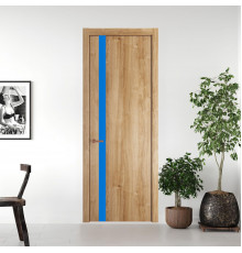 18 NE.O Дуб Карамель вставка Монохром голубой кромка Медь ProfilDoors Orange