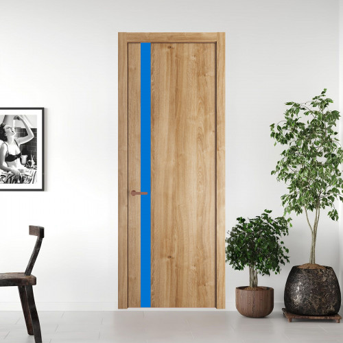18 NE.O Дуб Карамель вставка Монохром голубой кромка Медь ProfilDoors Orange