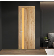 18 NE.O Дуб Карамель вставка Монохром кремовый кромка Черный муар ProfilDoors Orange