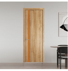 18 NE.O Дуб Карамель вставка Монохром медный кромка Никель ProfilDoors Orange