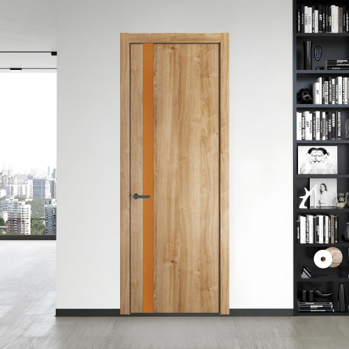 18 NE.O Дуб Карамель вставка Монохром медный кромка Серая ночь ProfilDoors Orange