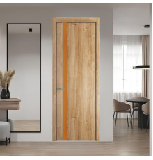 18 NE.O Дуб Карамель вставка Монохром медный кромка Серебро ProfilDoors Orange