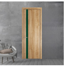 18 NE.O Дуб Карамель вставка Монохром зеленый лес кромка Никель ProfilDoors Orange