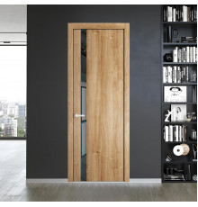 18 NE.O Дуб Карамель вставка Зеркало серое кромка Черный муар ProfilDoors Orange