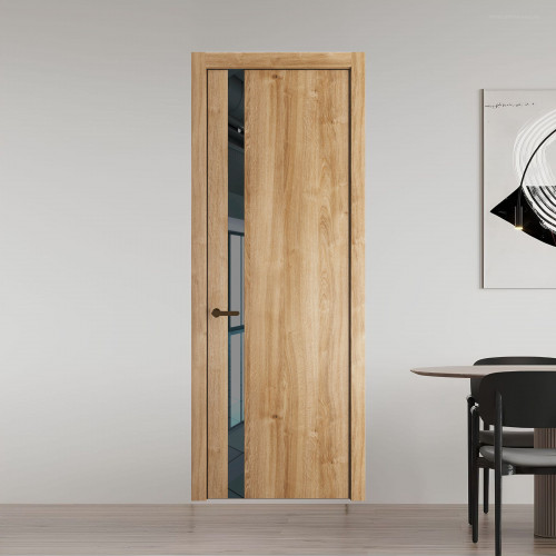 18 NE.O Дуб Карамель вставка Зеркало серое кромка Деорэ ProfilDoors Orange