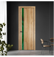 18 NE.O Дуб Карамель вставка Желтый лак кромка Черный ProfilDoors Orange