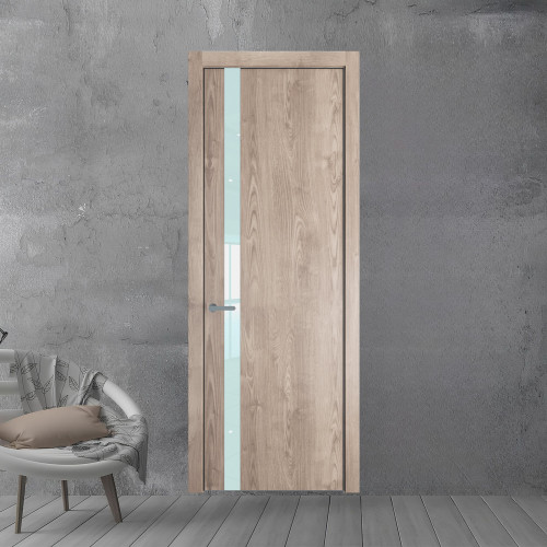 18 NE.O Дуб Сонома вставка Белый лак кромка Серебро ProfilDoors Orange