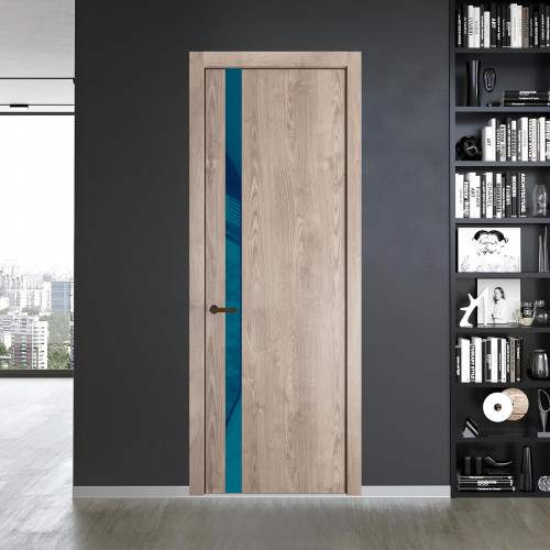 18 NE.O Дуб Сонома вставка Бирюзовый лак кромка Деорэ ProfilDoors Orange