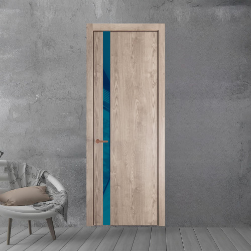 18 NE.O Дуб Сонома вставка Бирюзовый лак кромка Медь ProfilDoors Orange