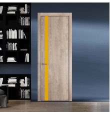 18 NE.O Дуб Сонома вставка Монохром желтый кромка Медь ProfilDoors Orange