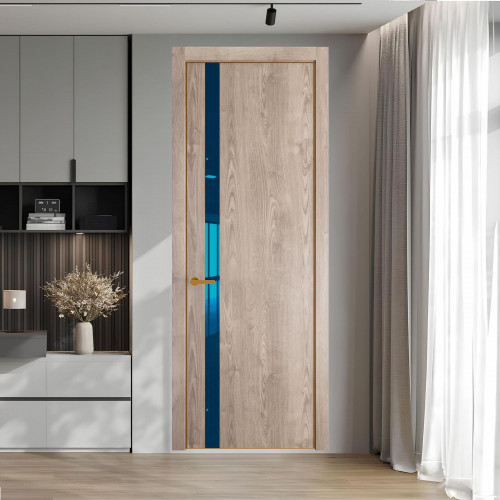 18 NE.O Дуб Сонома вставка Зеркало синее кромка Бронза ProfilDoors Orange