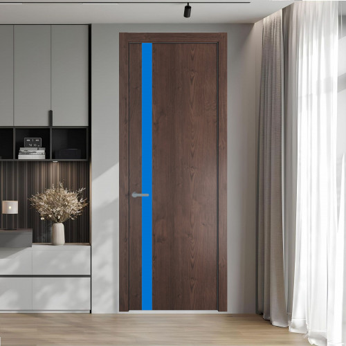 18 NE.O Дуб Тобакко вставка Монохром голубой кромка Серебро ProfilDoors Orange