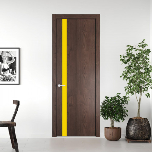 18 NE.O Дуб Тобакко вставка Монохром светло-желтый кромка Черный муар ProfilDoors Orange