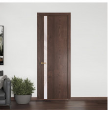 18 NE.O Дуб Тобакко вставка Светло-серый лак кромка Золото ProfilDoors Orange