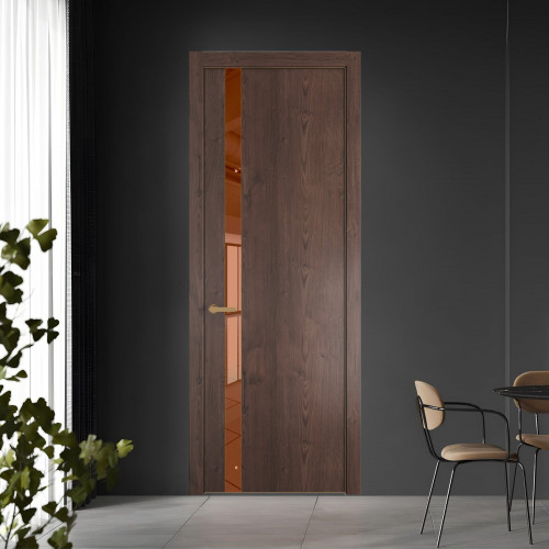 18 NE.O Дуб Тобакко вставка Зеркало бронзовое кромка Золото ProfilDoors Orange