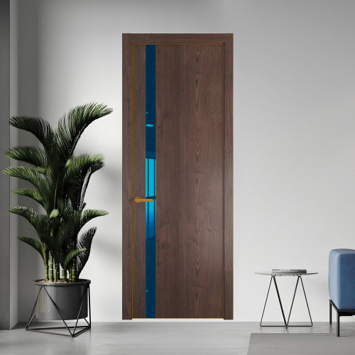 18 NE.O Дуб Тобакко вставка Зеркало синее кромка Бронза ProfilDoors Orange