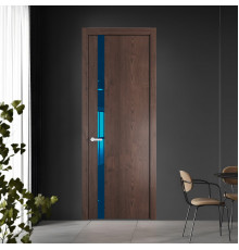 18 NE.O Дуб Тобакко вставка Зеркало синее кромка Черный муар ProfilDoors Orange