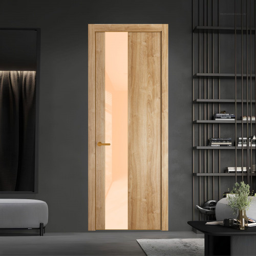 19 NE.O Дуб Карамель вставка Бежевый лак кромка Бронза ProfilDoors Orange