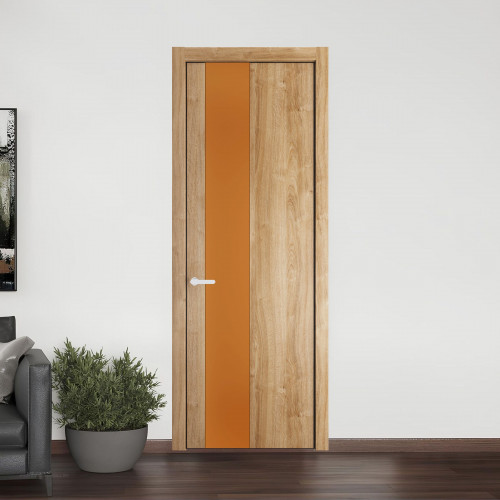 19 NE.O Дуб Карамель вставка Монохром медный кромка Черный муар ProfilDoors Orange
