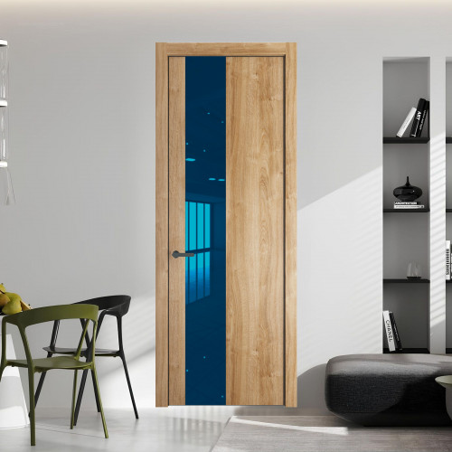 19 NE.O Дуб Карамель вставка Зеркало синее кромка Серая ночь ProfilDoors Orange