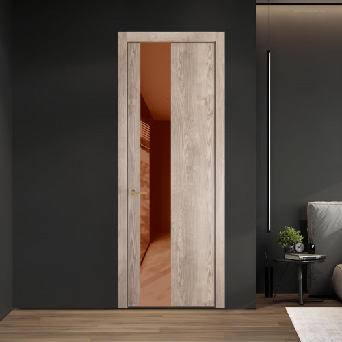 19 NE.O Дуб Сонома вставка Коричневая нуга лак кромка Золото ProfilDoors Orange