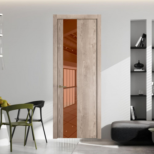 19 NE.O Дуб Сонома вставка Зеркало бронзовое кромка Шампань ProfilDoors Orange