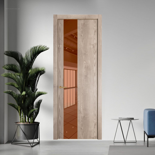 19 NE.O Дуб Сонома вставка Зеркало бронзовое кромка Золото ProfilDoors Orange