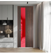 19 NE.O Дуб Тобакко вставка Красный лак кромка Серебро ProfilDoors Orange