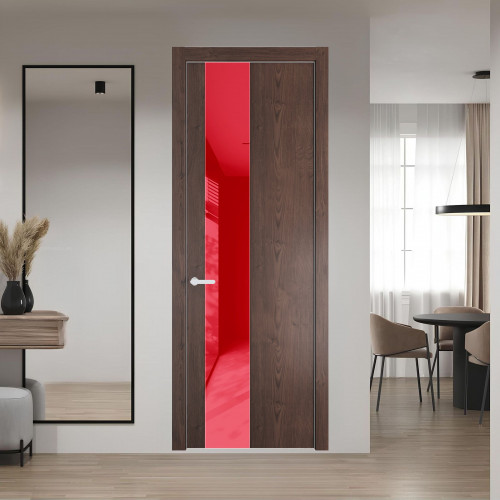 19 NE.O Дуб Тобакко вставка Красный лак кромка Вайт ProfilDoors Orange