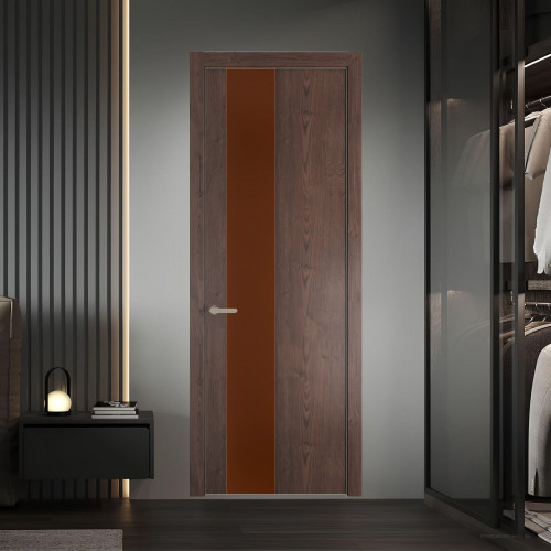 19 NE.O Дуб Тобакко вставка Монохром коричневая нуга кромка Никель ProfilDoors Orange