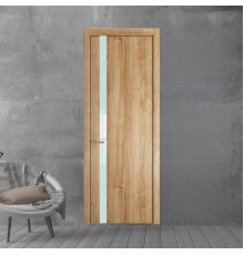 18 NE.O Дуб Карамель вставка Белый лак кромка Золото ProfilDoors Orange