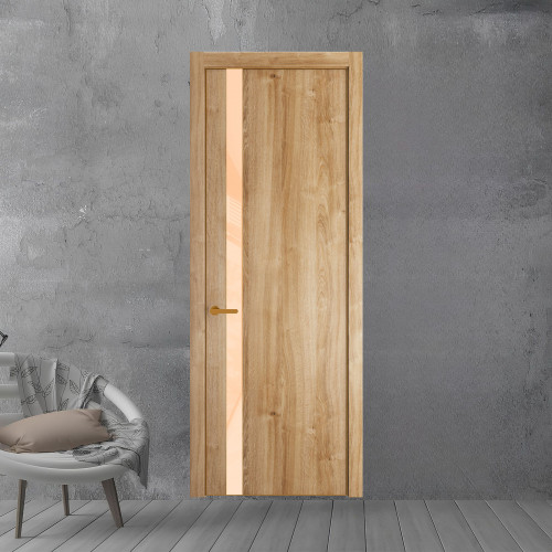 18 NE.O Дуб Карамель вставка Бежевый лак кромка Бронза ProfilDoors Orange
