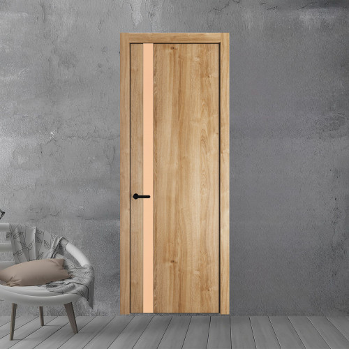 18 NE.O Дуб Карамель вставка Монохром бежевый кромка Черный ProfilDoors Orange