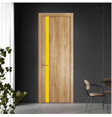 18 NE.O Дуб Карамель вставка Монохром светло-желтый кромка Бронза ProfilDoors Orange