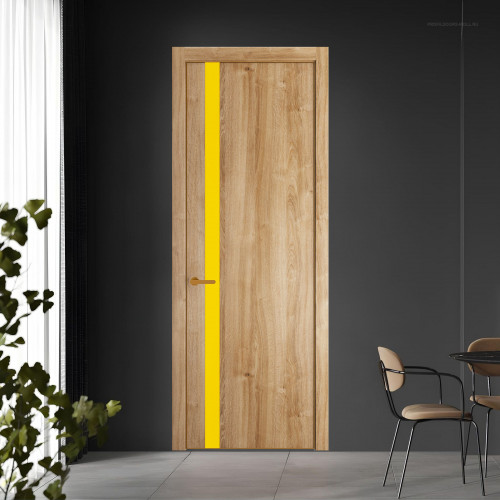 18 NE.O Дуб Карамель вставка Монохром светло-желтый кромка Бронза ProfilDoors Orange