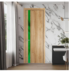 18 NE.O Дуб Карамель вставка Светло-желтый лак кромка Никель ProfilDoors Orange