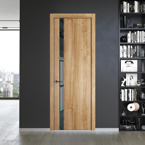 18 NE.O Дуб Карамель вставка Зеркало серое кромка Серая ночь ProfilDoors Orange