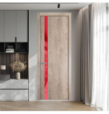 18 NE.O Дуб Сонома вставка Красный лак кромка Серебро ProfilDoors Orange