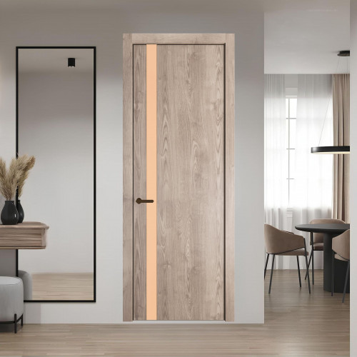 18 NE.O Дуб Сонома вставка Монохром бежевый кромка Деорэ ProfilDoors Orange
