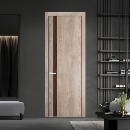 18 NE.O Дуб Сонома вставка Орех Шоколад кромка Вайт ProfilDoors Orange