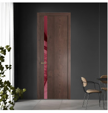 18 NE.O Дуб Тобакко вставка Бордовый лак кромка Шампань ProfilDoors Orange