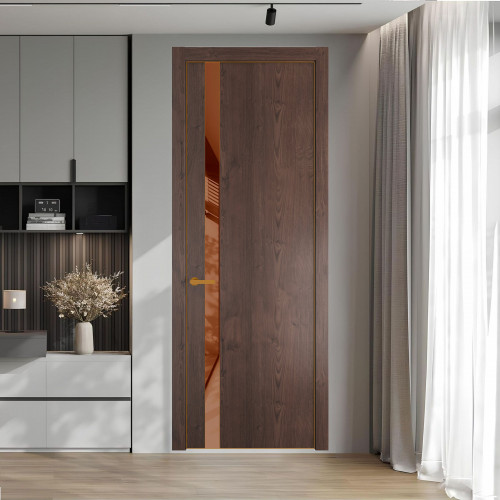 18 NE.O Дуб Тобакко вставка Коричневая нуга лак кромка Бронза ProfilDoors Orange