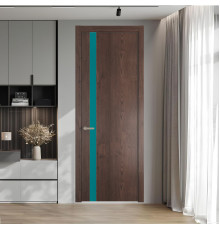 18 NE.O Дуб Тобакко вставка Монохром бирюзовый кромка Никель ProfilDoors Orange