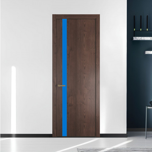 18 NE.O Дуб Тобакко вставка Монохром голубой кромка Шампань ProfilDoors Orange