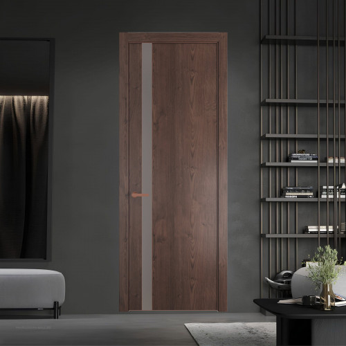18 NE.O Дуб Тобакко вставка Монохром холодный серый кромка Медь ProfilDoors Orange