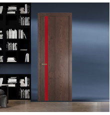 18 NE.O Дуб Тобакко вставка Монохром красный кромка Шампань ProfilDoors Orange