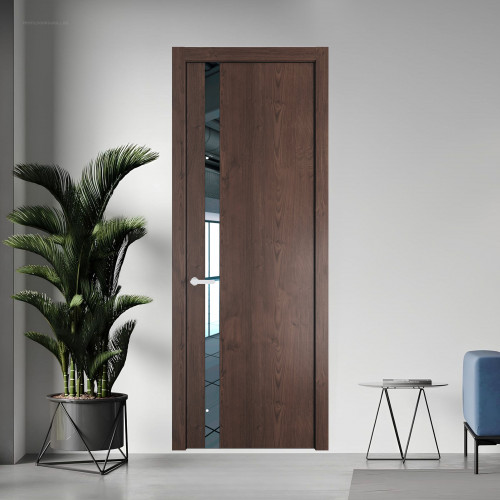 18 NE.O Дуб Тобакко вставка Зеркало кромка Черный муар ProfilDoors Orange