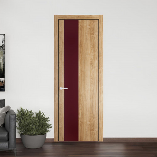 19 NE.O Дуб Карамель вставка Монохром бордовый кромка Черный муар ProfilDoors Orange