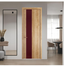 19 NE.O Дуб Карамель вставка Монохром бордовый кромка Медь ProfilDoors Orange